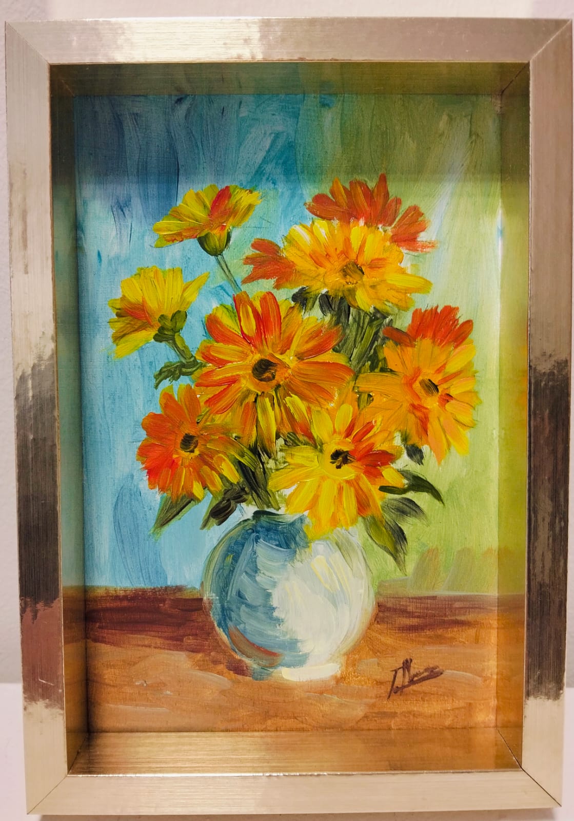 Cuadro de flores anaranjadas