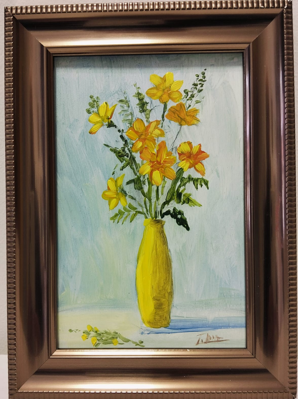 Cuadro jarrón amarillo