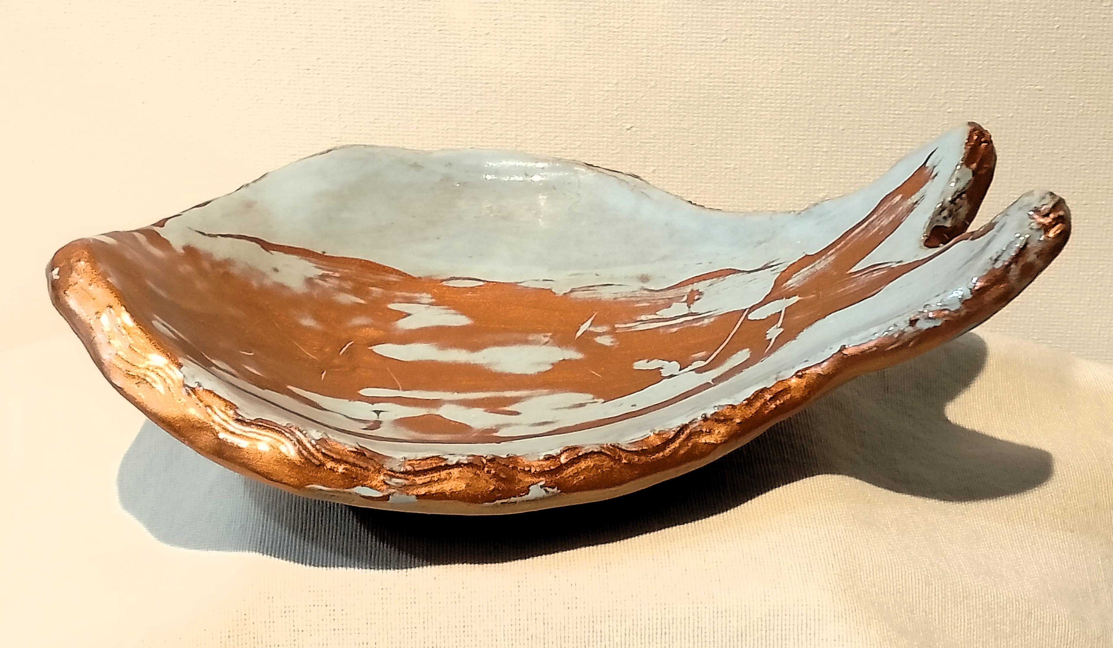 Jabonera pez azul y dorado