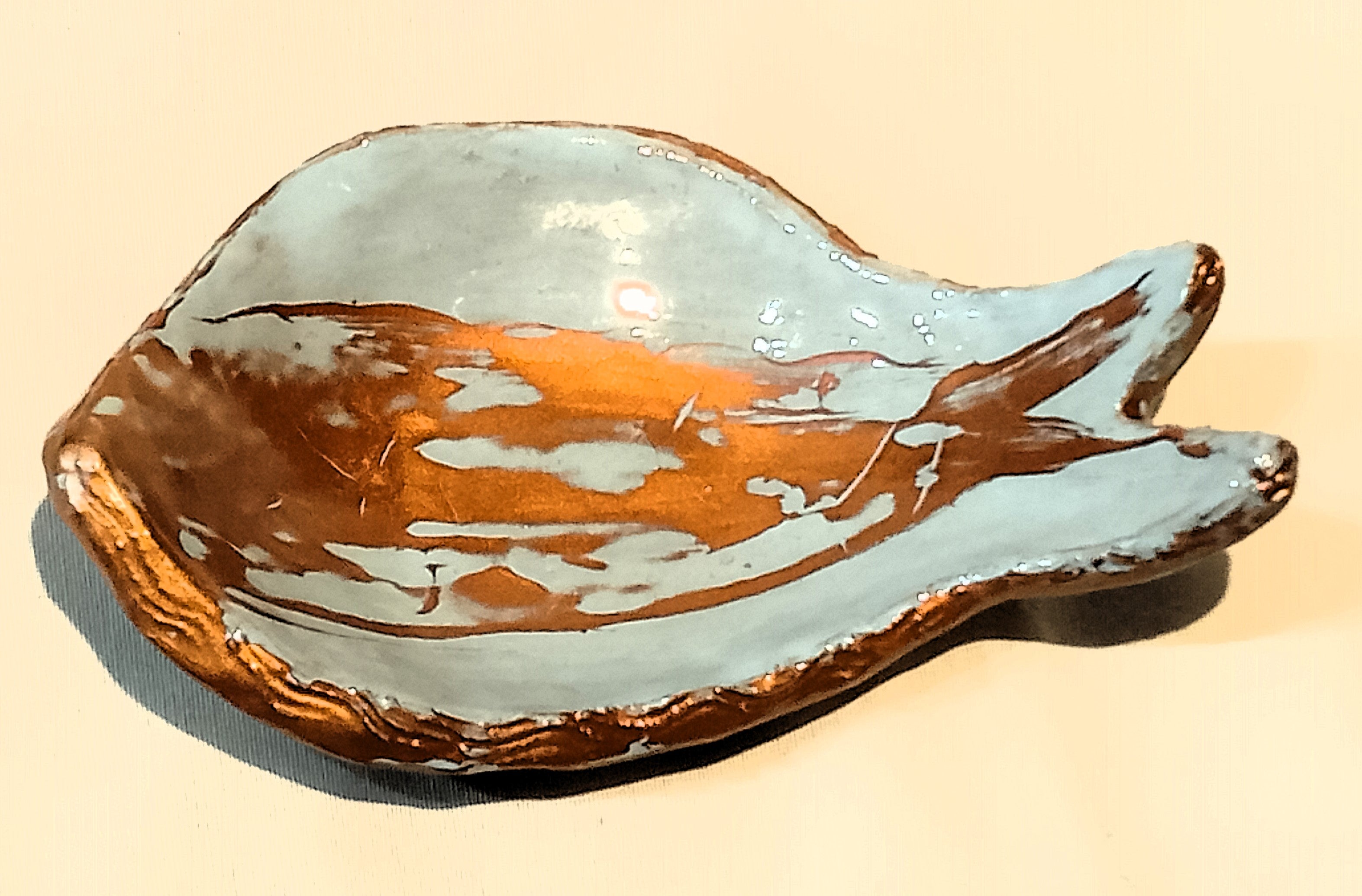 Jabonera pez azul y dorado